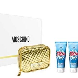 Fresh Couture Gift Set for Women (edT 100ml + 100ml Body Lotion + 100ml Bath & Shower Gel + Golden Trousse) by Moschino